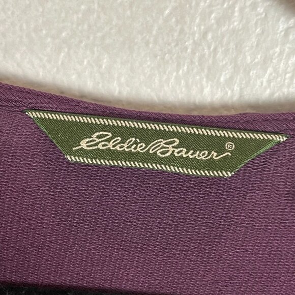 Eddie Bauer Womens XL Purple V Neck Long Sleeve Shirt Stretch Top - Picture 3 of 9